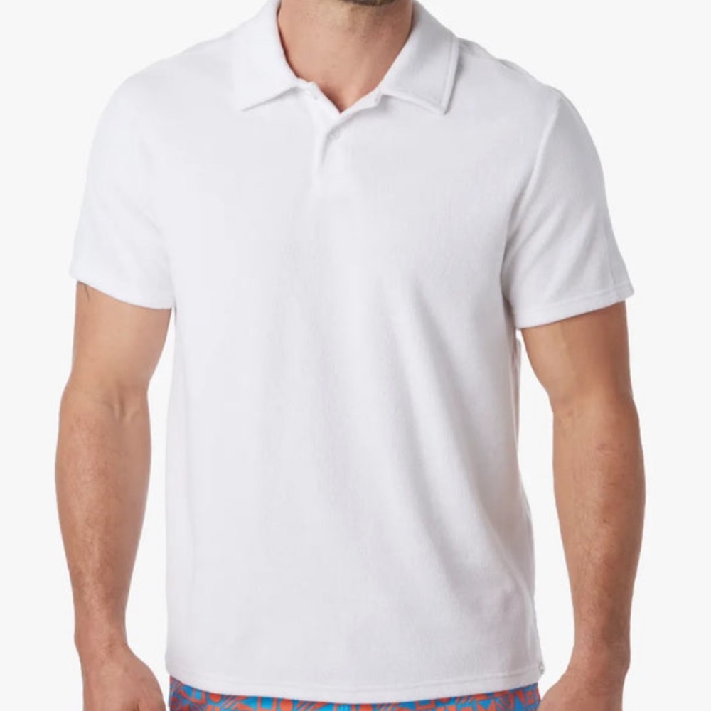 Fair Harbor Men's Terry White Polo Shirt